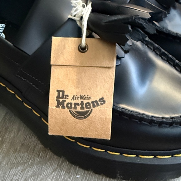 Dr. Martens Black Platform Kiltie Tassel Loafers (Adrian Quad) - Picture 2 of 5
